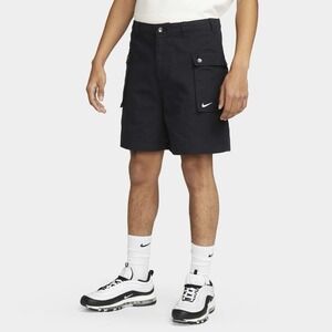 Nike Life Woven P44 Shorts Cargo Black Canvas FJ7137-325 Men's Size 36 Swoosh